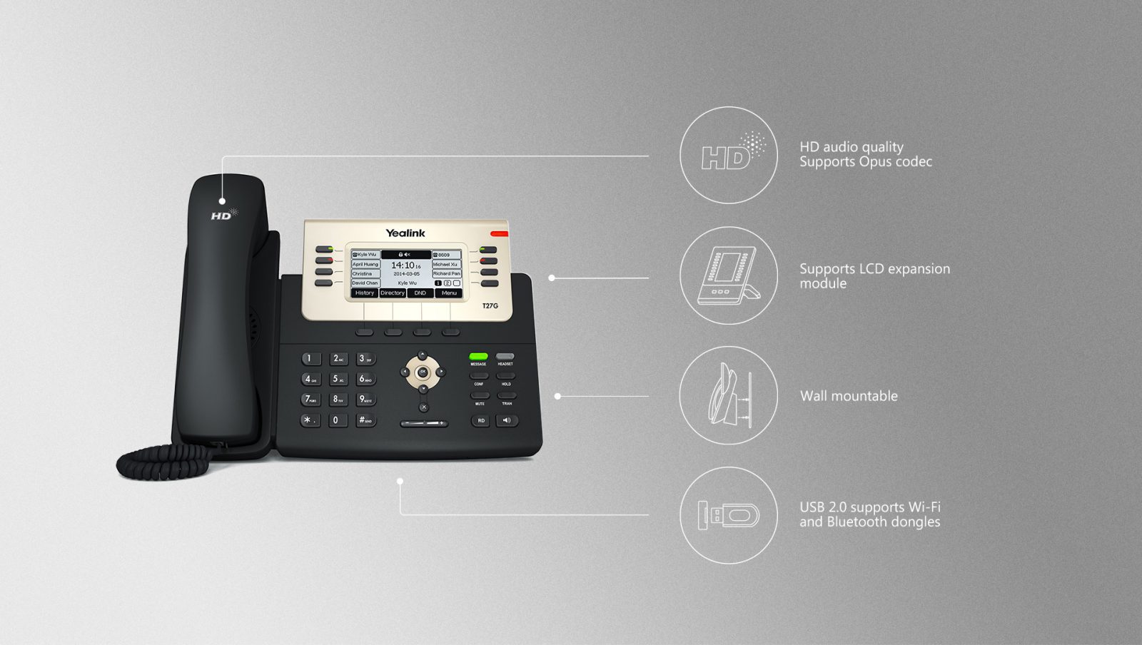 Yealink T27G Gigabit POE IP Phone - Sipmax Technology Group - Hong Kong Yealink Distributor - 香港代理