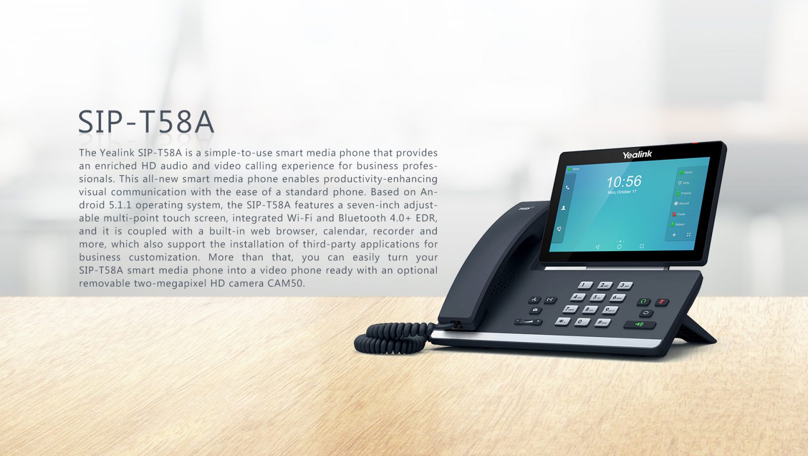 Yealink T58A Smart IP Phone - Sipmax Technology Group - Hong Kong Distributor - Buy it now - 香港代理