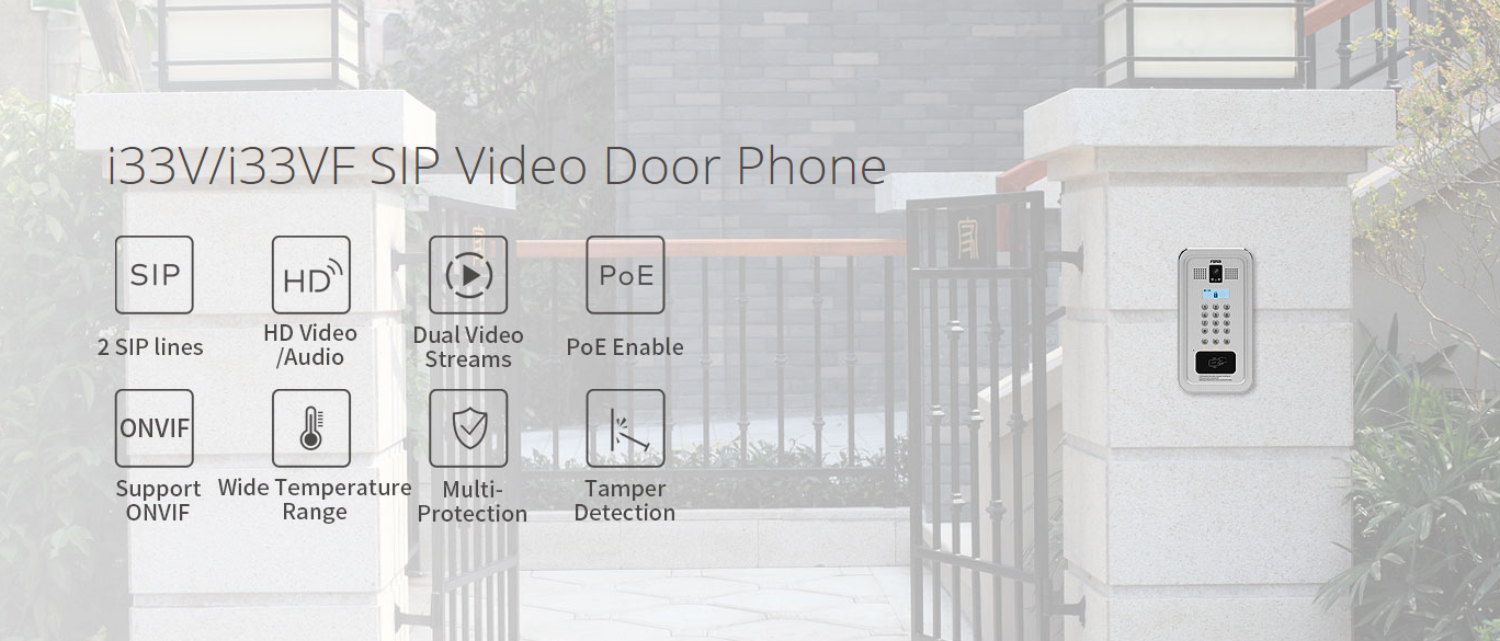 33V/i33VF SIP Video Door Phone - Hong Kong Supplier - Sipmax - 香港代理